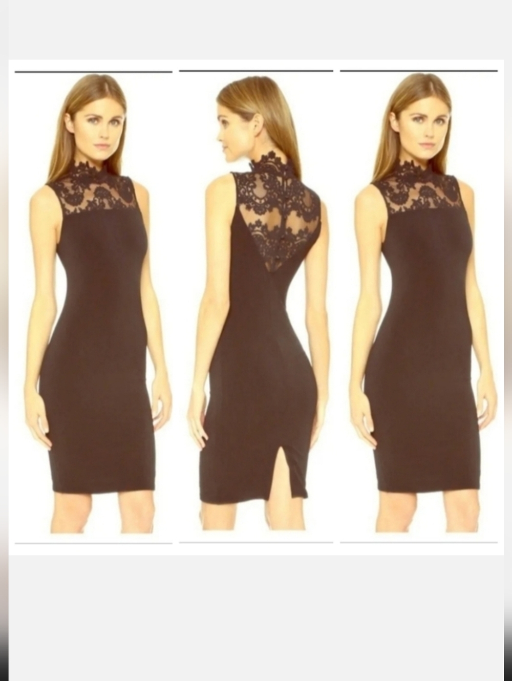 Alice + Olivia  Lace  mock Neck Sleeveless   Knee length Dress Size 6